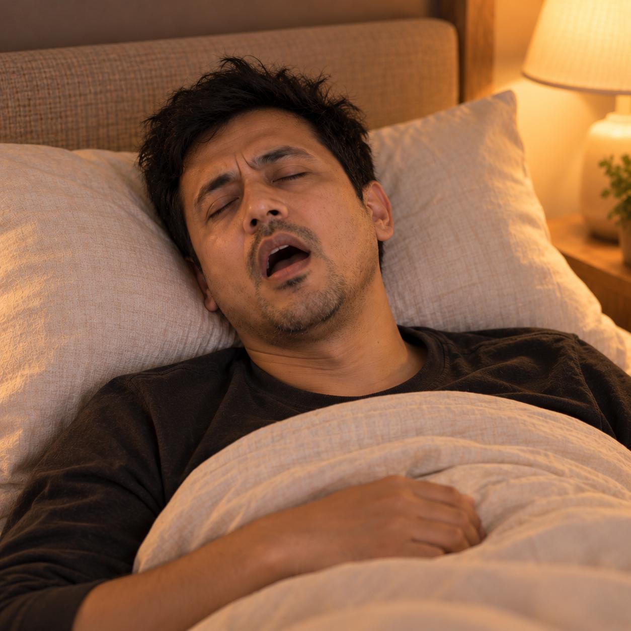 Person sleeping comfortably with SWAS